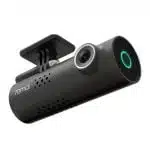 70Mai 1S D06 Akıllı Araç İçi Kamera - 130° Geniş Açı Lens -1080p -Sesli Kontrol - Global Versiyon üzerinde yeşil ışık bulunan siyah araç dvr kamerası.